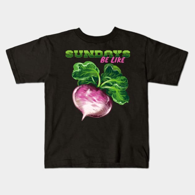 Sunday Turnips Kids T-Shirt by Tiramel